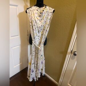 TopShop Floral Sleeveless Midi Asymmetrical Dress